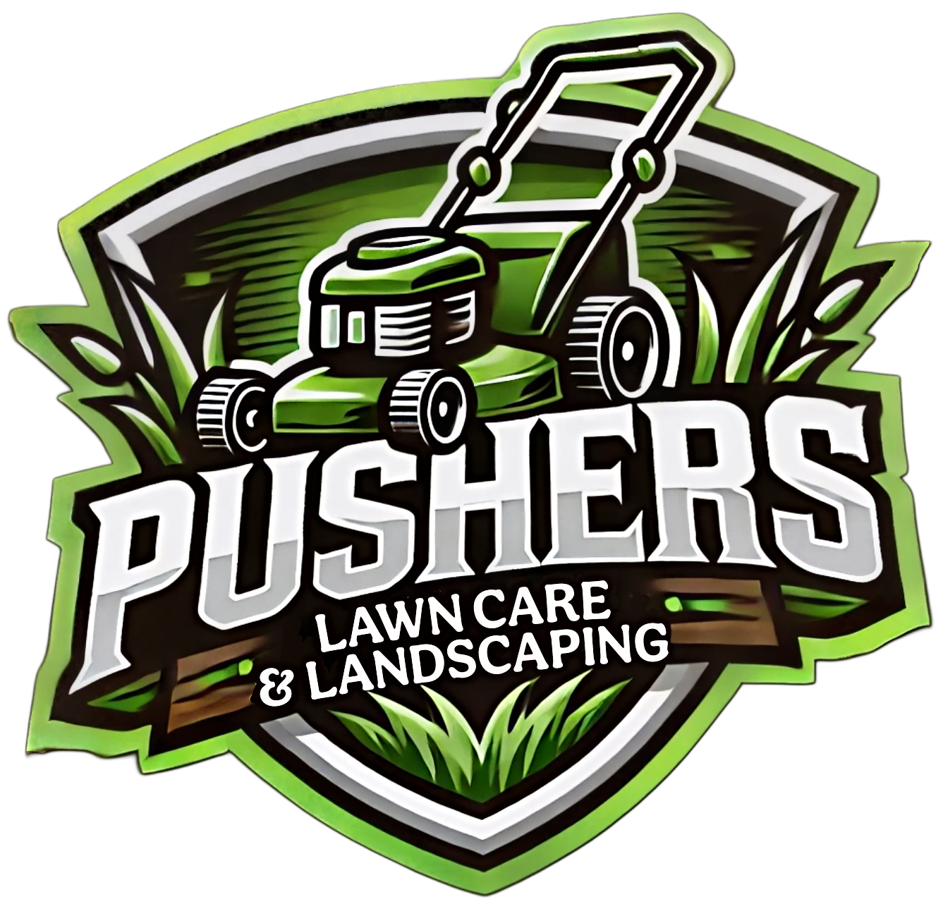 Pusher's Lawn Care and Landscaping Site Logo